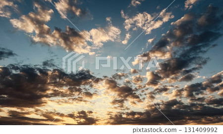 Dramatic sunset sky filled Dramatic sunset sky filled 131409992