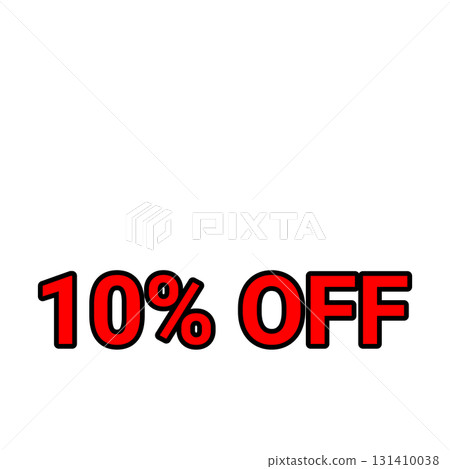 10% off text illustration to announce campaigns and special sales 131410038