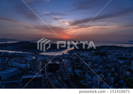 Night view of Shimonoseki city center and the Kanmon Straits, Yamaguchi Prefecture 131410071