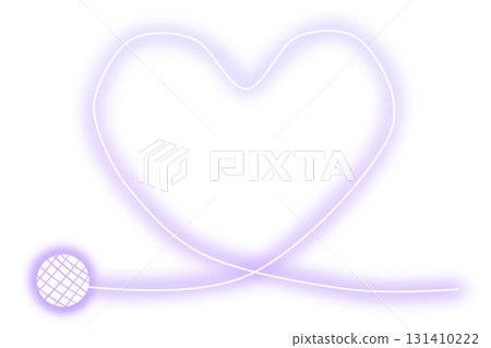 Shiny yarn heart frame (purple) 131410222
