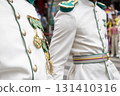 Military commanders in dress uniform with medals, Army officers in ceremonial attire, High-ranking commanders decorated with medals, Commanders in full gala uniform 131410316