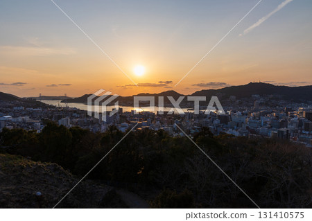 Sunset at Kazagashira Park Observatory in Nagasaki City, Nagasaki Prefecture 131410575