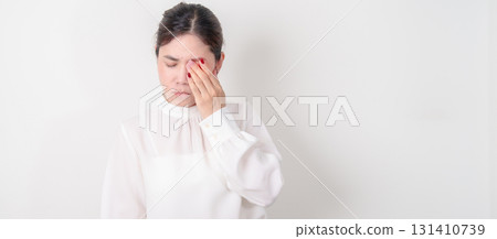 Business Woman having Eye pain and Irritation for concepts of Eye disease, Cataract, Glaucoma, Age Related Macular Degeneration, Diabetic Retinopathy, dry eyes, Conjunctivitis, World Glaucoma day Business Woman having Eye pain and Irritation for concepts of Eye disease, Cataract, Glaucoma, Age Related Macular Degeneration, Diabetic Retinopathy, dry eyes, Conjunctivitis, World Glaucoma day 131410739