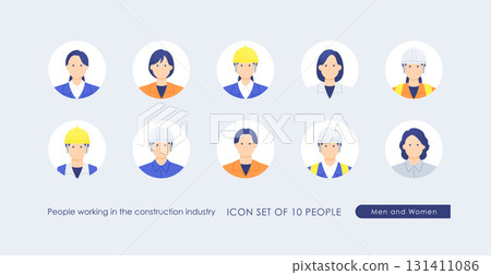 A set of avatars of workers at a construction site, cropped in a circle, that can be used for introducing staff on websites A set of avatars of workers at a construction site, cropped in a circle, that can be used for introducing staff on websites 131411086