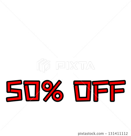 紅色字體銷售設計突出顯示 50% 折扣 紅色字體銷售設計突出顯示 50% 折扣 131411112