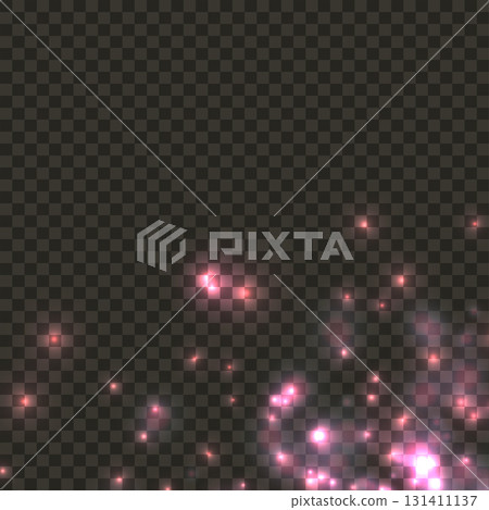 Falling Pink Glitter Sparkle Dust Overlay. Bright Luminous Light Effect. Vector Falling Pink Glitter Sparkle Dust Overlay. Bright Luminous Light Effect. Vector 131411137