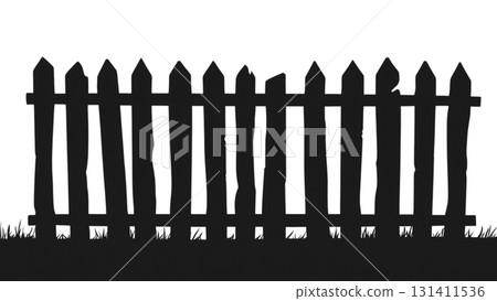Landscape with a black and white fence 131411536