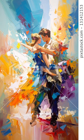 <油畫風格>跳舞的年輕男女 <油畫風格>跳舞的年輕男女 131412153