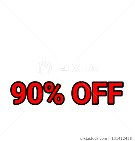 紅色字體銷售設計突出顯示 90% 折扣 紅色字體銷售設計突出顯示 90% 折扣 131412438