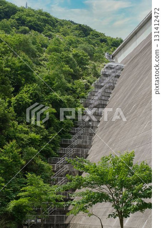 綠樹環繞的水壩 131412472