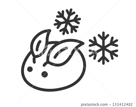 雪兔圖示插圖（線條畫） 131412482