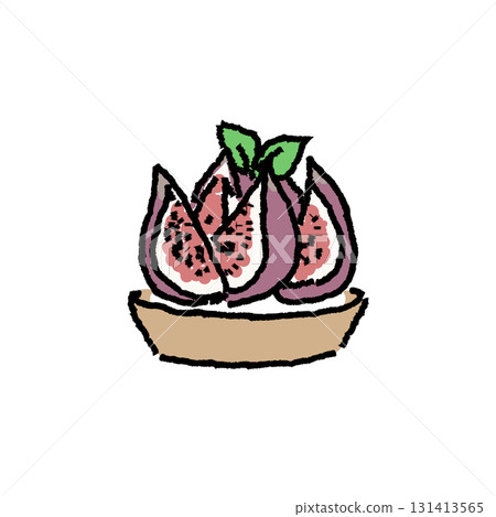 Color illustration of fig tart 131413565