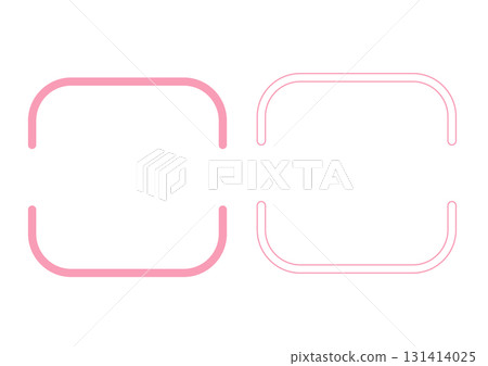 可愛的粉紅色圓角頂部和底部框架套裝 131414025