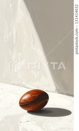 Vertical size/rugby ball - oil painting style 131414032