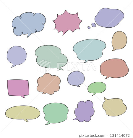 Colorful hand drawn speech bubble set Colorful hand drawn speech bubble set 131414072