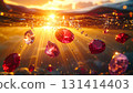 閃閃發光的水：夕陽與紅寶石交織的奇幻世界 131414403