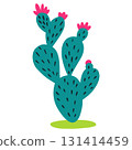 Cute blooming prickly pear cactus for fiesta decor, vibrant summer cactus 131414459