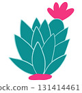Cute blooming succulent icon, gentle bloom symbolizes growth, modern bloom 131414461
