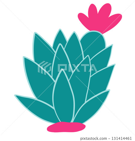 Cute blooming succulent icon, gentle bloom symbolizes growth, modern bloom Cute blooming succulent icon, gentle bloom symbolizes growth, modern bloom 131414461
