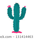 Cute blooming cactus for summer fun, playful desert cactus for projects 131414463