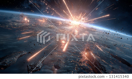 Violent collisions and flashes of light in space 131415340