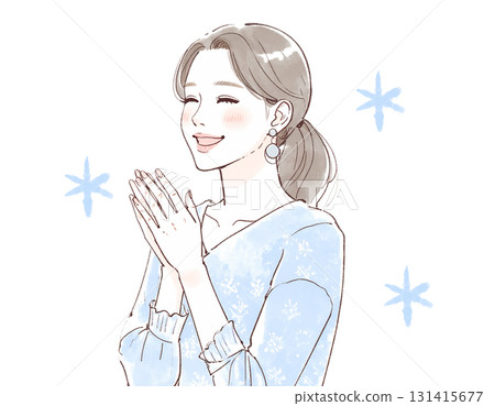 水彩、手繪風格喜劇,女人大笑的插畫素材 水彩、手繪風格喜劇,女人大笑的插畫素材 131415677