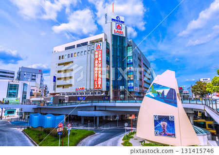 Fujisawa cityscape in Japan. View of Fujisawa Station and other areas. Yamada Denki LABI Fujisawa is in the background. Fujisawa cityscape in Japan. View of Fujisawa Station and other areas. Yamada Denki LABI Fujisawa is in the background. 131415746
