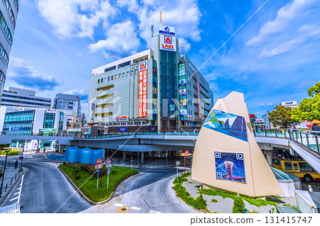 Fujisawa cityscape in Japan. View of Fujisawa Station and other areas. Yamada Denki LABI Fujisawa is in the background. Fujisawa cityscape in Japan. View of Fujisawa Station and other areas. Yamada Denki LABI Fujisawa is in the background. 131415747