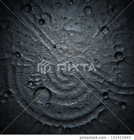Black textured background material with circular patterns and unevenness 131415843