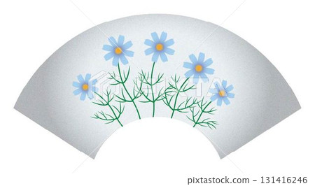 Cosmos swaying on a silver fan Cosmos swaying on a silver fan 131416246