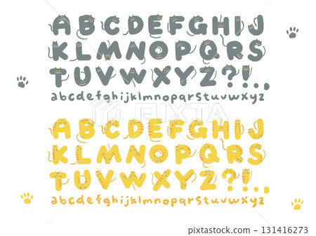 Hand-drawn Alphabet Series (Cat Alphabet/Gray Cat & Tabby Cat) 131416273