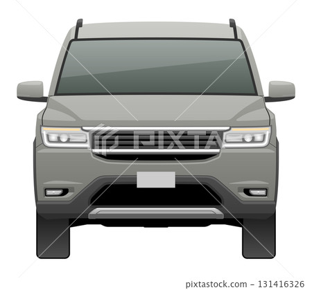 Illustration of a car seen from the front (large SUV) 131416326