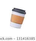 3D White Paper Coffee Cup 131416385