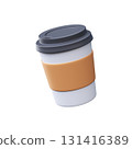 Realistic 3D Disposable Drink Cup with Holder 131416389