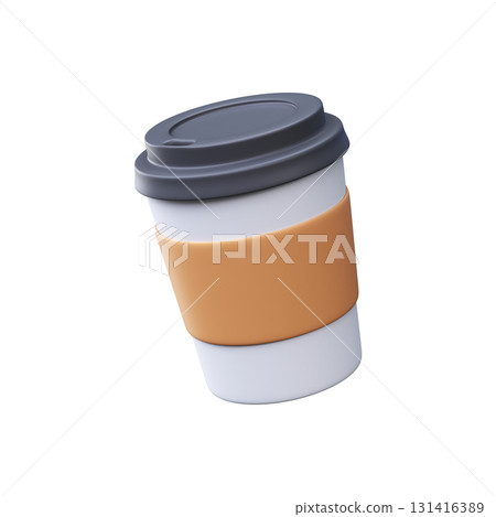 Realistic 3D Disposable Drink Cup with Holder 131416389