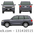 從三個方向看到的汽車插圖(大型 SUV) 從三個方向看到的汽車插圖(大型 SUV) 131416515