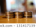 Arrangement of 5 yen coins that can be used for investment and asset management 131417139