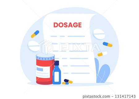 Illustration of Medication Dosage and Instructions 131417143
