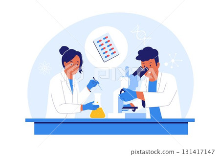 Illustration of New Drug Research and Pharmaceutical Development 131417147