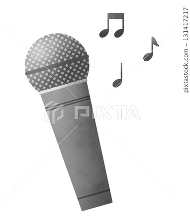 卡拉 OK 麥克風和音符插圖 卡拉 OK 麥克風和音符插圖 131417217