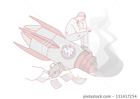 Failed and crashed business rocket startup 131417254