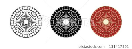 Japanese style flower icon set Japanese style flower icon set 131417391