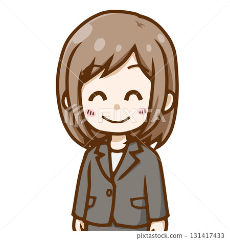 Smiling businesswoman (upper body, facial expression illustration) Smiling businesswoman (upper body, facial expression illustration) 131417433