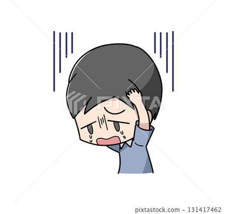 一名男子因焦慮而哭泣的插圖 131417462