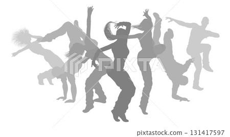 Dancers Silhouette Street Dance Poses Silhouettes 131417597
