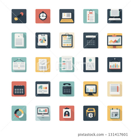 方形商務圖示集 方形商務圖示集 131417601