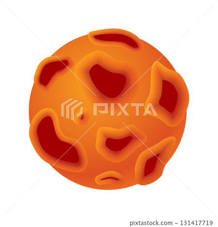A stunning orange planet vector image in pseudo 3D style A stunning orange planet vector image in pseudo 3D style 131417719
