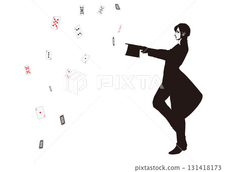 魔術師表演紙牌戲法 131418173