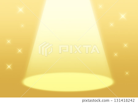 Spotlight background illustration: gold sparkling streaks of light 131418242