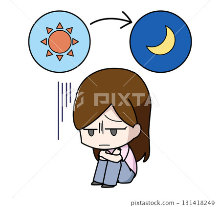 一位整天心情低落的女人的插圖 131418249